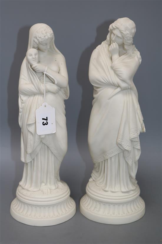 A pair of Parian figures one a.f.